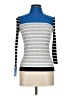 Ann Taylor LOFT Stripes Blue Turtleneck Sweater Size M (petite) - photo 1