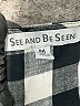 See and Be Seen Checkered-gingham Black 3/4 Sleeve Blouse Size M - photo 7