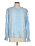 Unbranded 100% Polyester Polka Dots Blue Long Sleeve Blouse Size M - photo 1