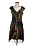 Connected Apparel 100% Polyester Tropical Black Cocktail Dress Size 6 - photo 1