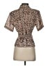 Anna 100% Polyester Animal Print Brown Short Sleeve Blouse Size S - photo 2