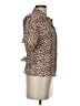 Anna 100% Polyester Animal Print Brown Short Sleeve Blouse Size S - photo 4