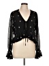 Ivonne 100% Polyester Black Long Sleeve Blouse Size 12 - photo 1
