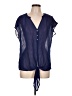 Chenault 100% Polyester Blue Short Sleeve Blouse Size L - photo 1