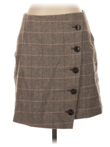 Madewell Asymmetrical Side-Button Mini Skirt in Windowpane (view 1)