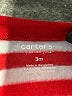 Carter's 100% Polyester Stripes Red Long Sleeve Onesie 0-3 MO / 3 MO - photo 3