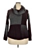 AB Studio Color Block Burgundy Turtleneck Sweater Size XXL - photo 1