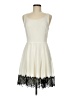 Express 100% Polyester Solid Ivory Cocktail Dress Size 6 - photo 1
