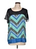 Ann Taylor 100% Polyester Blue Short Sleeve Blouse Size L - photo 1