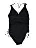Unbranded Solid Black One Piece Swimsuit Size L (estimated) - photo 2