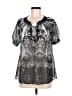 NY Collection 100% Polyester Silver Short Sleeve Blouse Size M - photo 1