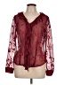 Jonathan Martin Burgundy Long Sleeve Blouse Size L - photo 1