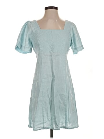 Madewell Square-Neck Mini Dress in 100% Linen (view 1)