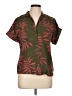 A New Day 100% Polyester Tropical Green Short Sleeve Blouse Size L - photo 1