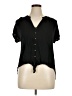 Universal Thread 100% Rayon Black Short Sleeve Blouse Size XL - photo 1