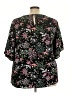 Bobeau Floral Black Short Sleeve Blouse Size 2X - photo 2