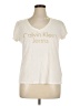 CALVIN KLEIN JEANS Ivory Short Sleeve Blouse Size XL - photo 1