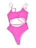 Unbranded Solid Pink One Piece Swimsuit Size L - photo 1