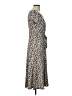 Perceptions Animal Print Gray Casual Dress Size 12 Petite - photo 4