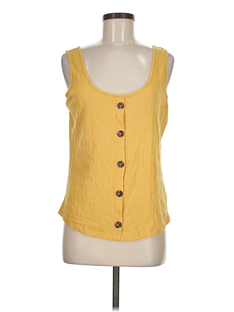 Pre-owned Maurices Sleeveless Top Yellow Scoop Neck Tops