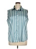 Assorted Brands Stripes Teal Sleeveless Blouse Size XL - photo 1