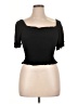 SO 100% Elastic Black Short Sleeve Top Size XL - photo 1