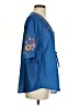 Unbranded Blue 3/4 Sleeve Blouse Size S - photo 4