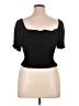 SO 100% Elastic Black Short Sleeve Top Size XL - photo 2