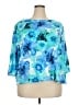Ruby Rd. Blue 3/4 Sleeve Blouse Size 3X - photo 1