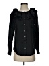 J.Crew Collection 100% Silk Black Long Sleeve Silk Top Size XXS - photo 1