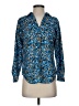 Ann Taylor 100% Polyester Print Blue Long Sleeve Blouse Size S (petite) - photo 1