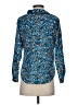 Ann Taylor 100% Polyester Print Blue Long Sleeve Blouse Size S (petite) - photo 2