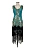Unbranded 100% Polyester Teal Cocktail Dress Size M - photo 1
