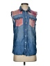 Etienne Marcel 100% Lyocell Blue Sleeveless Button-Down Shirt Size S - photo 1