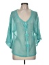Simply Noelle 100% Polyester Teal 3/4 Sleeve Blouse One size - photo 1