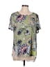 Spense 100% Polyester Paisley Green Short Sleeve Blouse Size M - photo 1