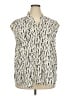 Monday Fun Ivory Sleeveless Button-Down Shirt Size 2X - photo 1