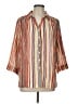 Koret Stripes Orange 3/4 Sleeve Button-Down Shirt Size L - photo 1