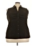 Apt. 9 Brown Sleeveless Button-Down Shirt Size 2X - photo 1