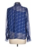 Ann Taylor LOFT 100% Polyester Blue Long Sleeve Blouse Size L - photo 2