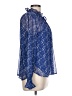 Ann Taylor LOFT 100% Polyester Blue Long Sleeve Blouse Size L - photo 4