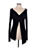 Sarah Pacini 100% Cotton Black Long Sleeve Top One size - photo 1