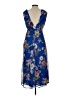 Lulus 100% Polyester Floral Blue Cocktail Dress Size L - photo 2