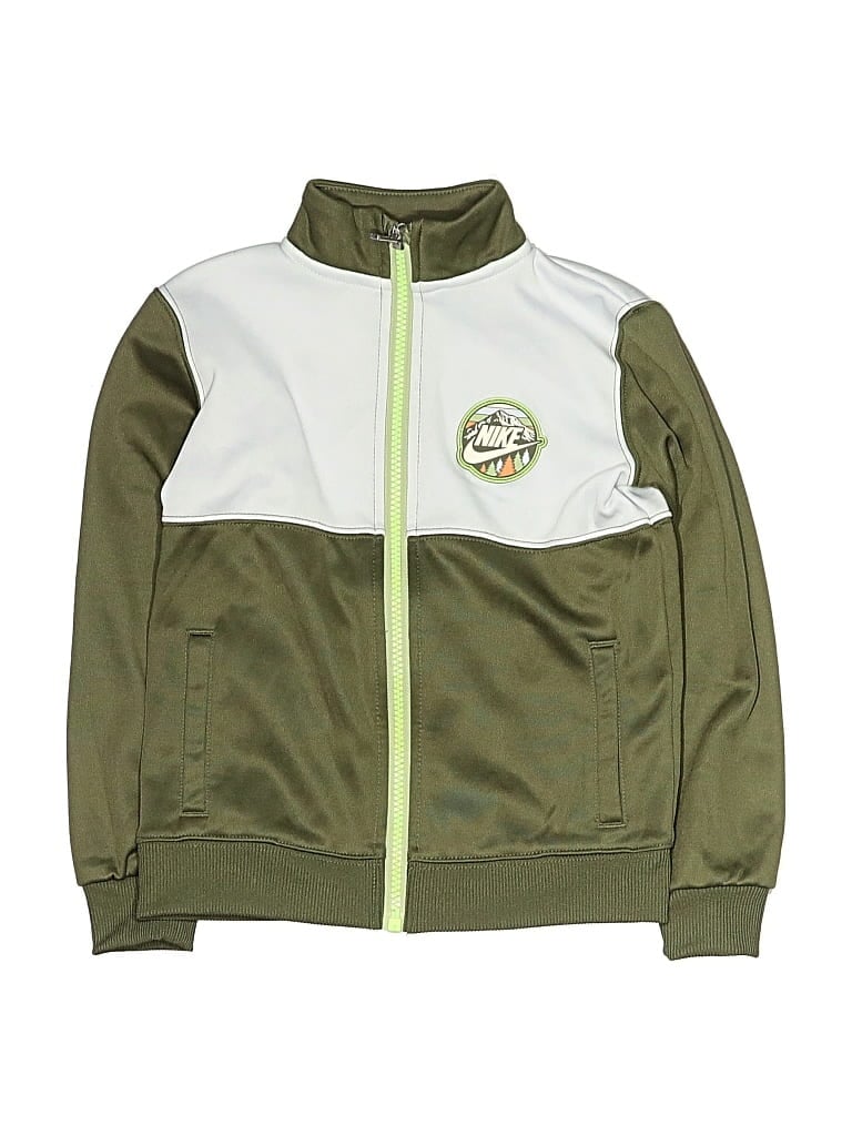 Pre-owned Nike Kids' Zip Up Hoodie In Green
