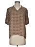 Calvin Klein 100% Polyester Print Brown Short Sleeve Blouse Size S - photo 1