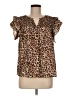 Bibi Animal Print Brown Short Sleeve T-Shirt Size M (estimated) - photo 1