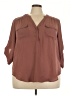 Torrid 100% Polyester Brown 3/4 Sleeve Blouse Size 2X Plus (2) - photo 1