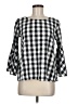 See and Be Seen Checkered-gingham Black 3/4 Sleeve Blouse Size M - photo 1