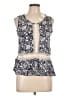 Flawless 100% Rayon Ivory Blue Sleeveless Blouse Size L - photo 1