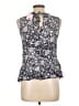 Flawless 100% Rayon Ivory Blue Sleeveless Blouse Size L - photo 2